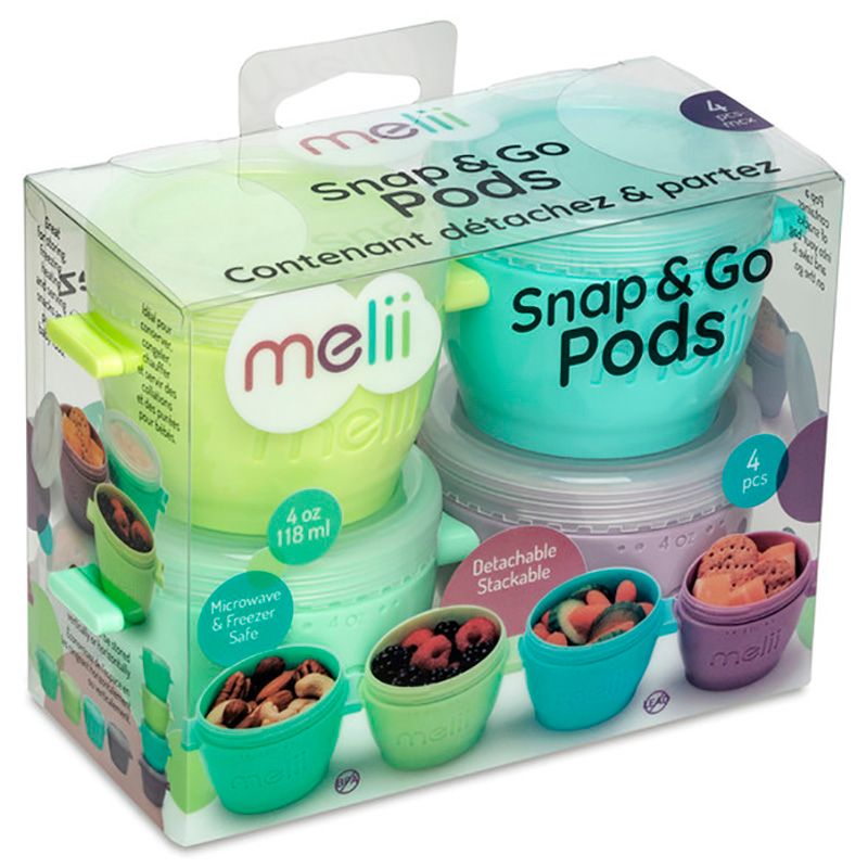 Melii - Silicone Snap & Go Pods - 4Oz - 4pcs