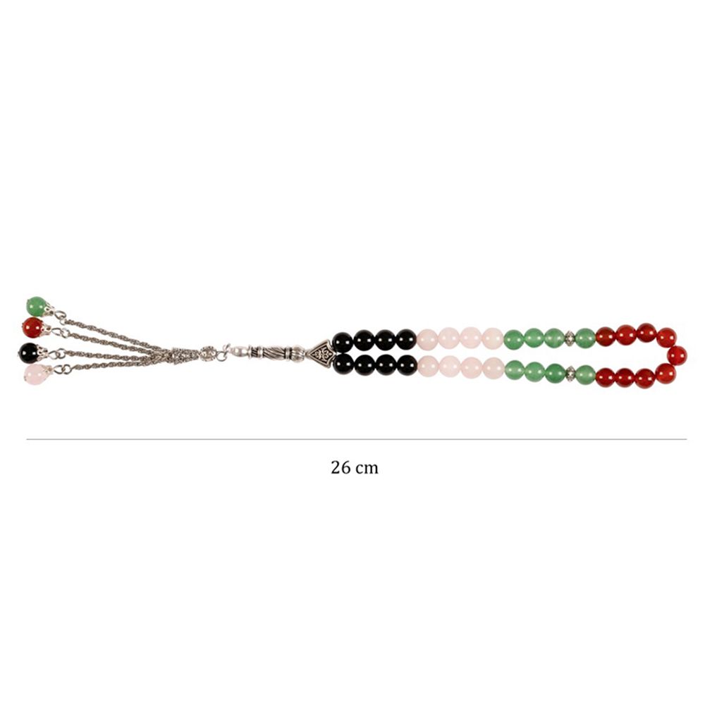 HilalFul - Islamic Prayer Beads - UAE National Flag - 33pcs