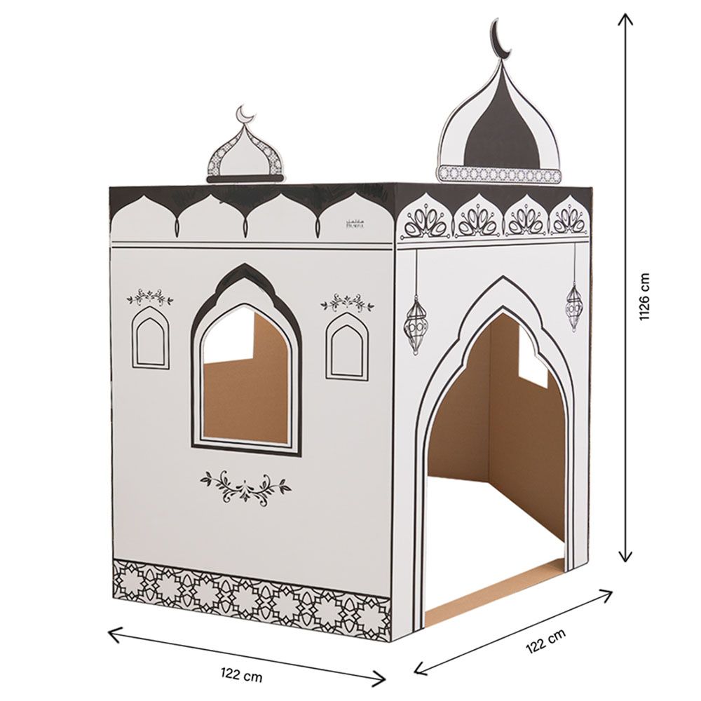 هلالفُل - مجسم مسجد كرتوني ثلاثي الأبعاد للتلوين