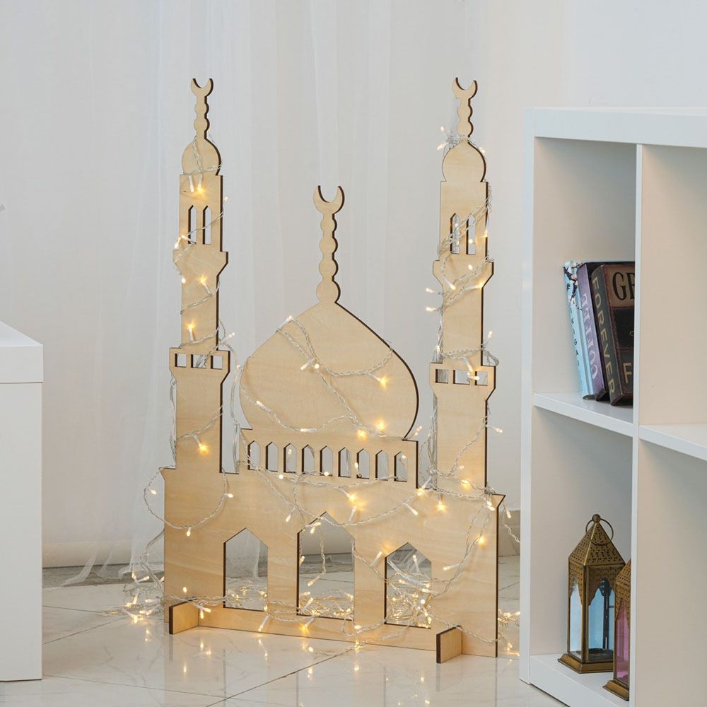 HilalFul - Wooden Mosque Standing Display - Beige - L