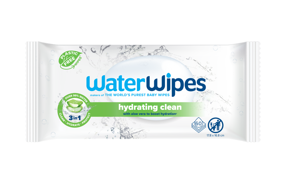 WaterWipes - Hydrating Clean Baby Wipes 60s With 99% Water & Aloe Vera Extract