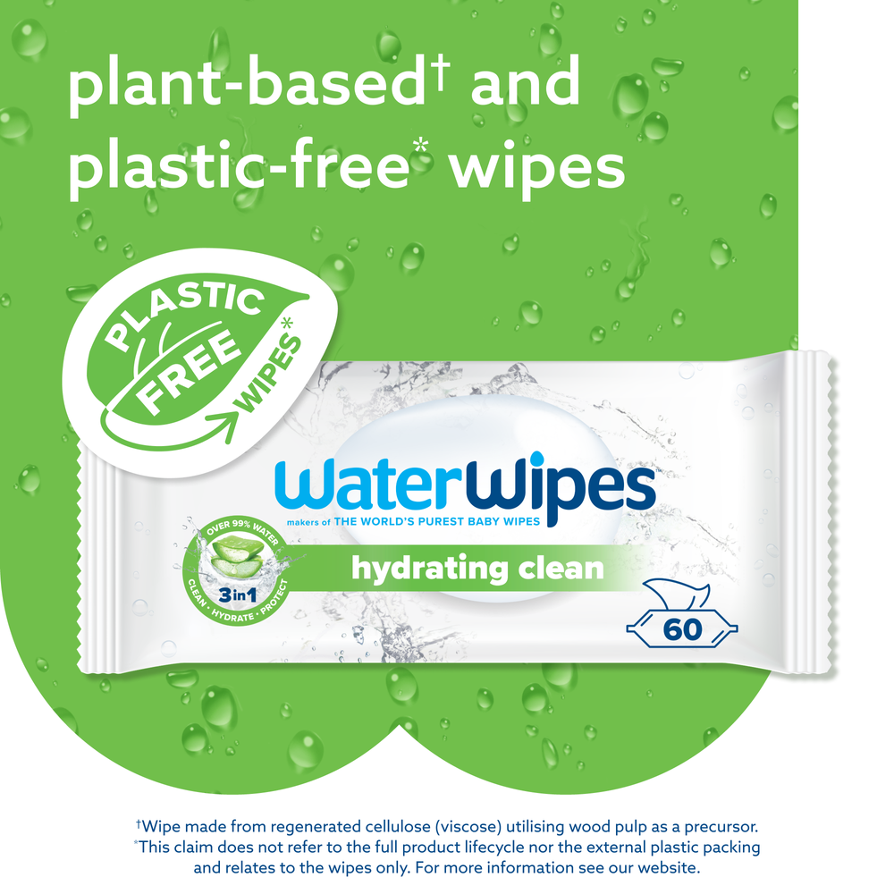 WaterWipes - Hydrating Clean Baby Wipes 60s With 99% Water & Aloe Vera Extract