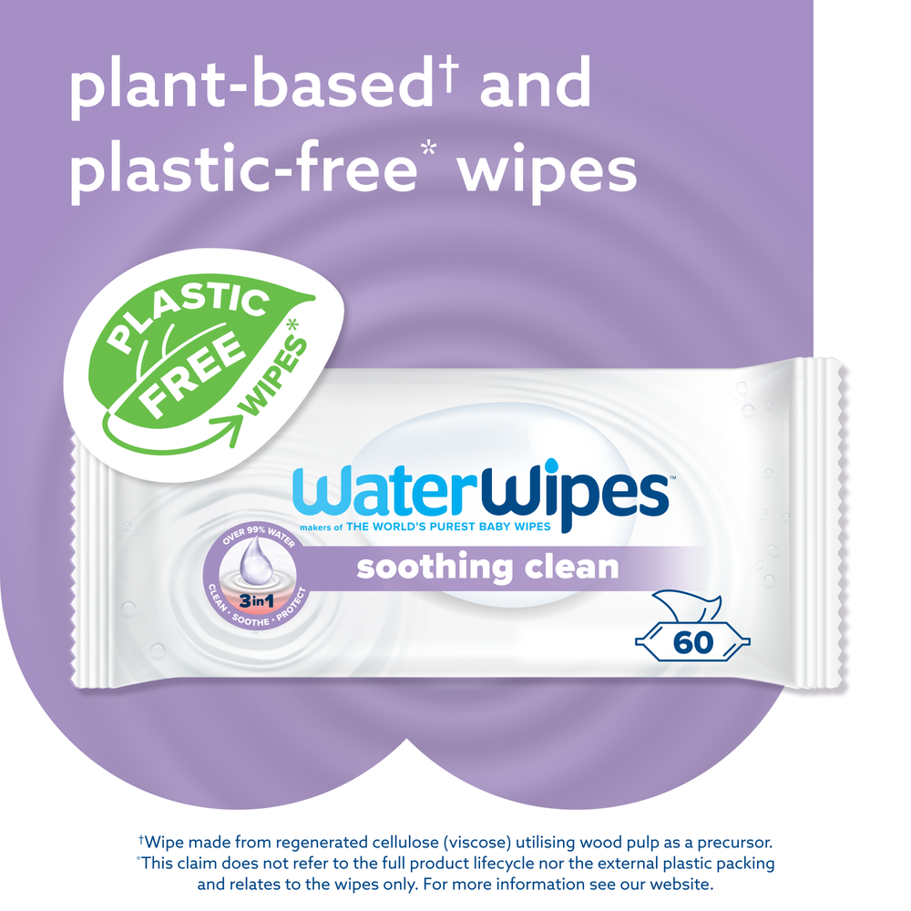 WaterWipes - Soothing Clean Baby Wipes 60s With 99% Water & Botanical Extracts