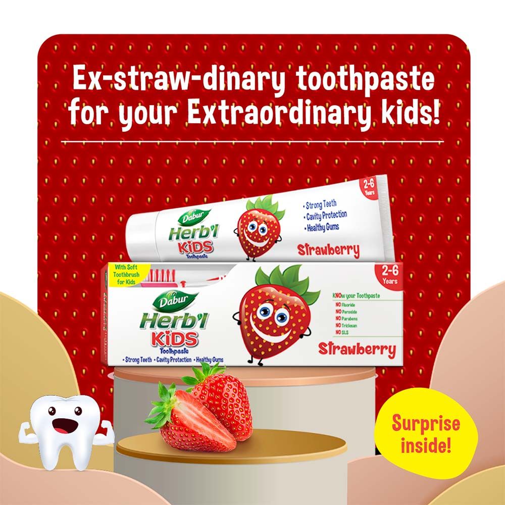 Dabur - Herb'l Plus Kids Strawberry Toothpaste - 50g