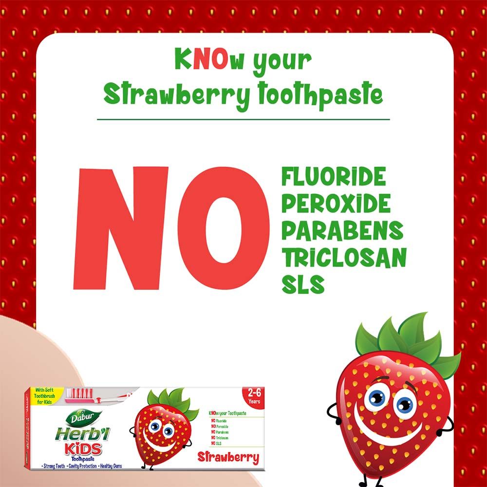 Dabur - Herb'l Plus Kids Strawberry Toothpaste - 50g