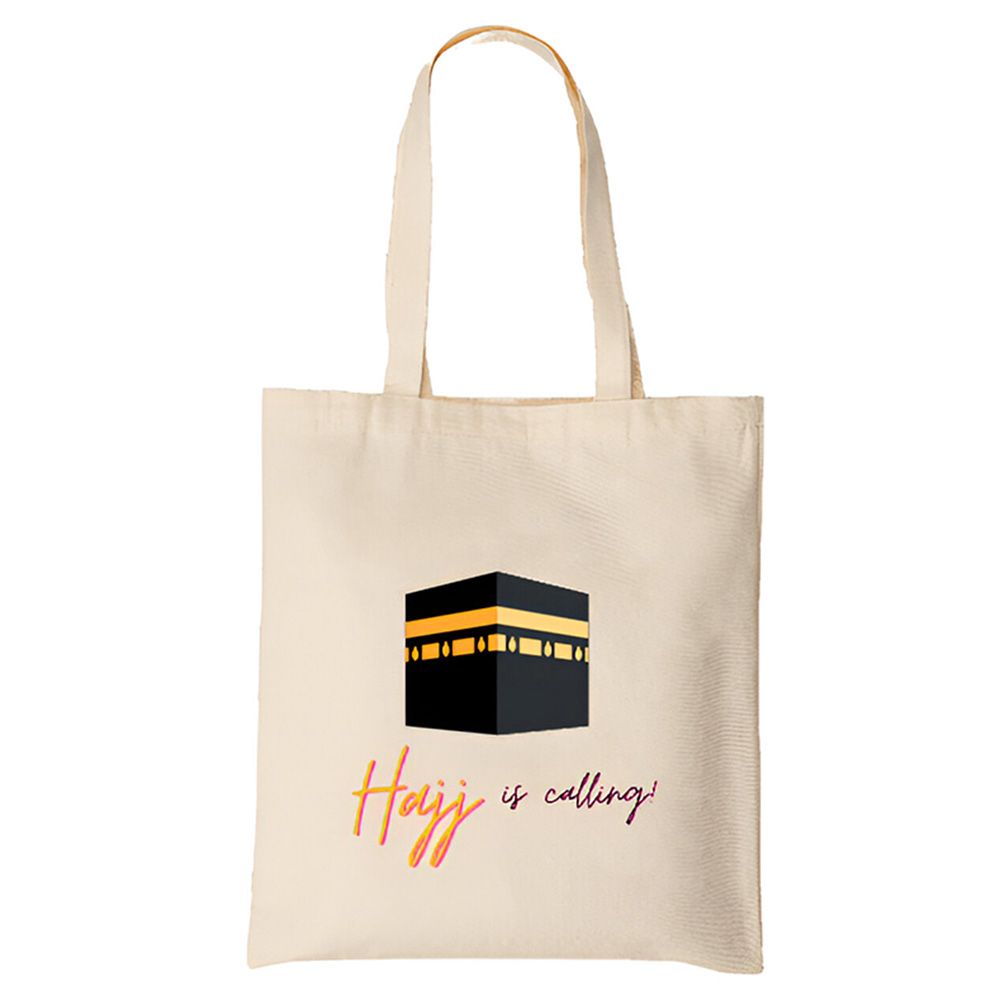 HilalFul - Hajj Is Calling Printed Tote Bag - English/Arabic