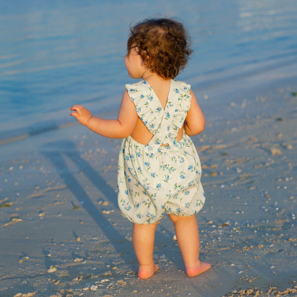 Petite Lamb - Golden Blossom Romper - Yellow Flower