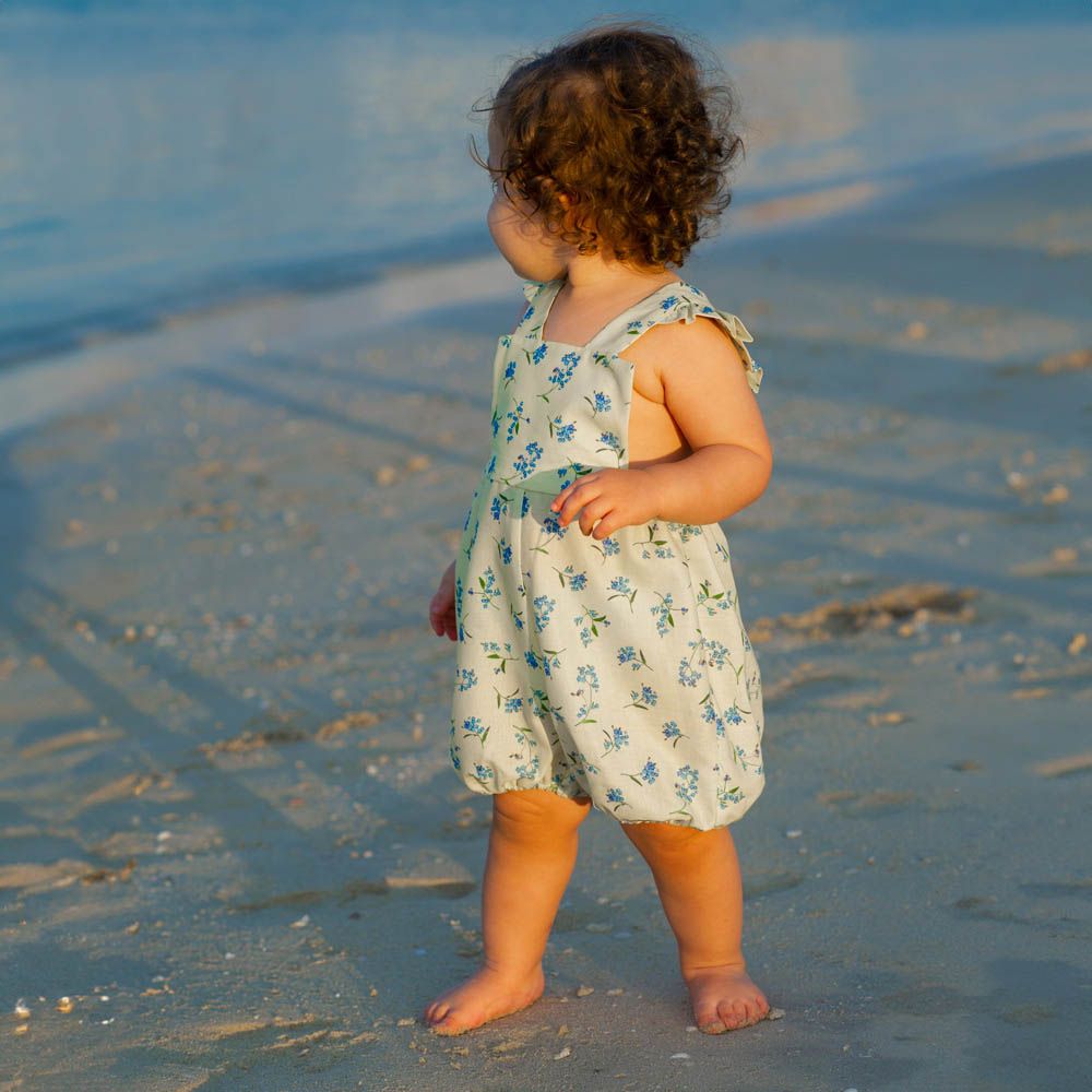 Petite Lamb - Golden Blossom Romper - Yellow Flower