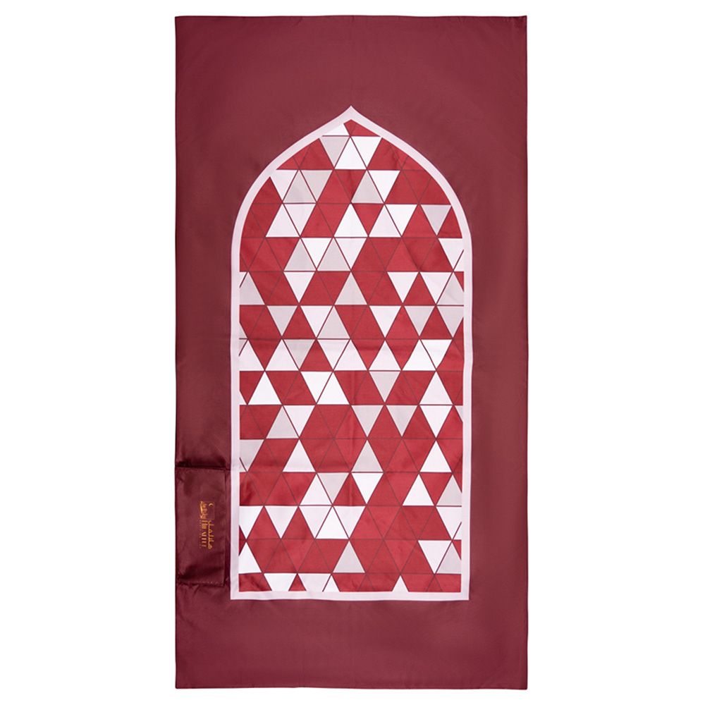 HilalFul - Salah On The Go Prayer Mat - Red Mosaic