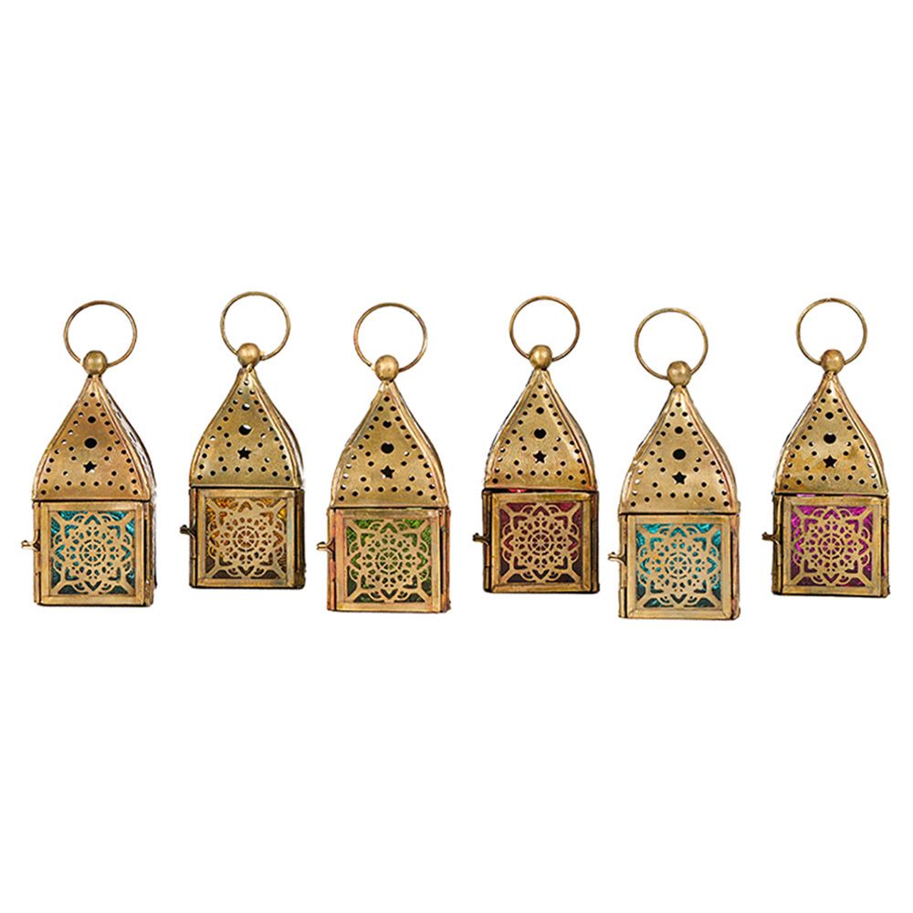 HilalFul - Mini Brass Antique Style Lantern - 6pcs