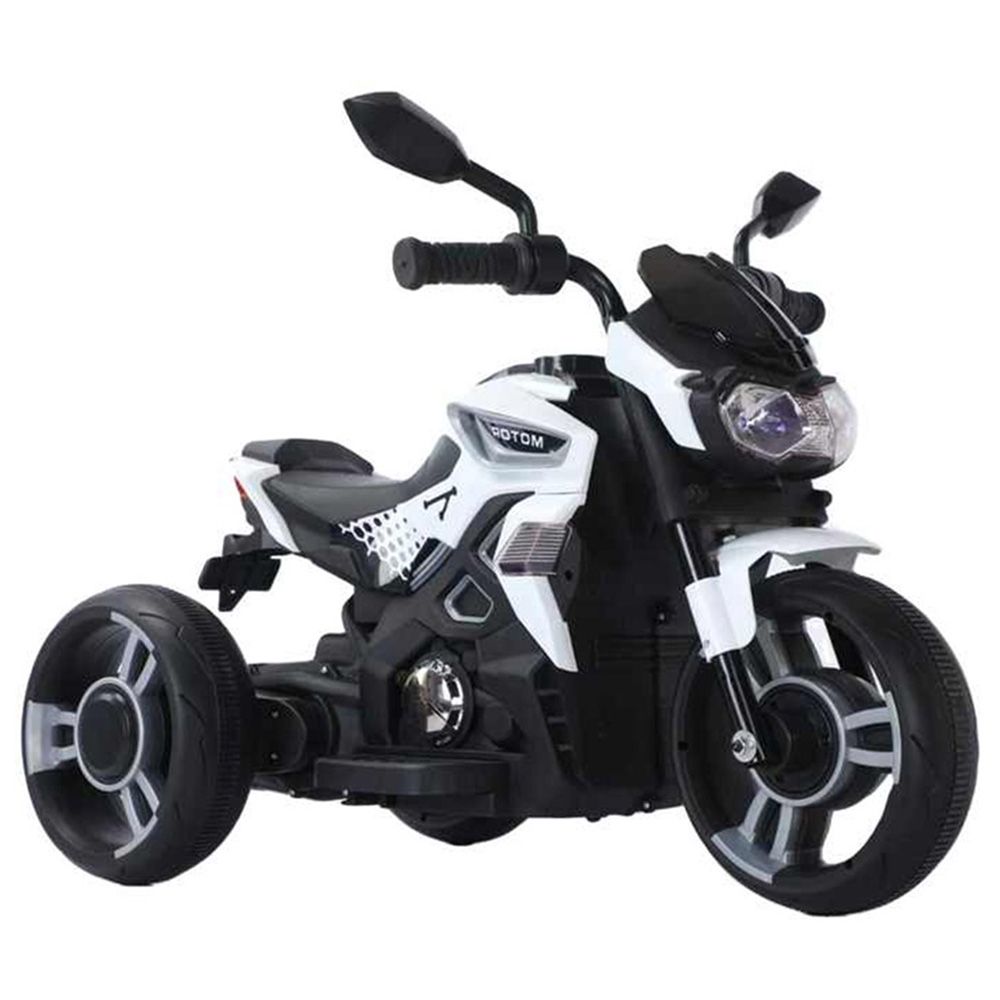 Megastar - 12V Unicorn Ninja Ride On Motortrike - White