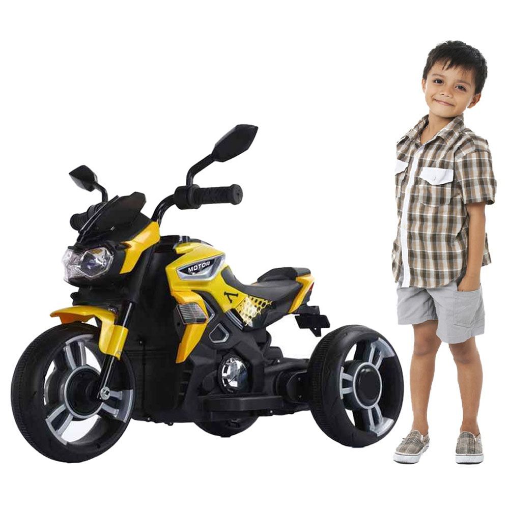 Megastar - 12V Unicorn Ninja Ride On Motortrike - Yellow