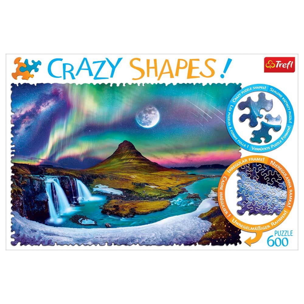 Trefl Puzzle - Crazy Shapes - Aurora Over Iceland Puzzle - 600pcs