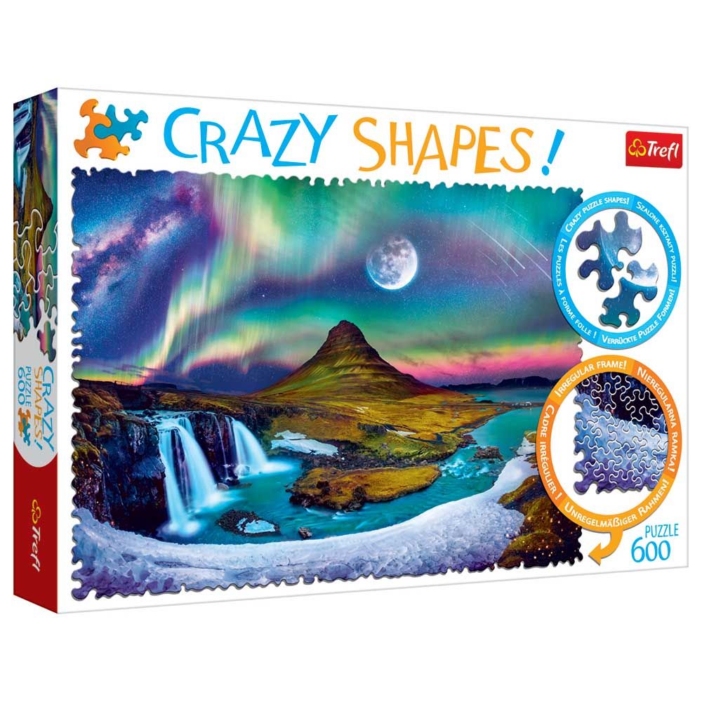 Trefl Puzzle - Crazy Shapes - Aurora Over Iceland Puzzle - 600pcs