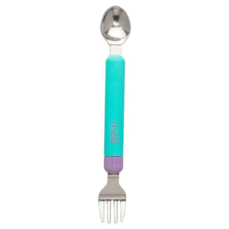 Melii - Detachable Spoon & Fork w/ Carrying Case - Green & Grey