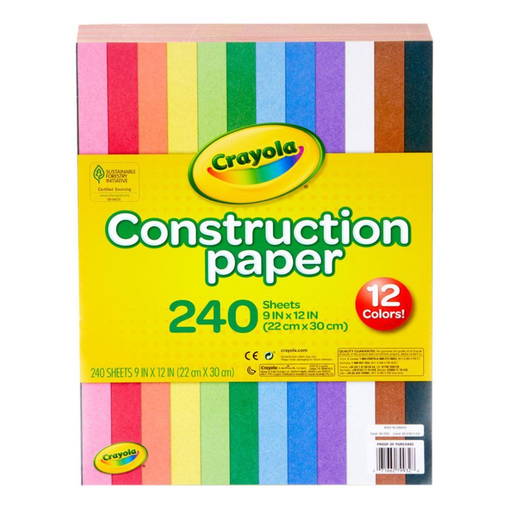 Crayola - Construction Paper Sheets - 240 Pcs