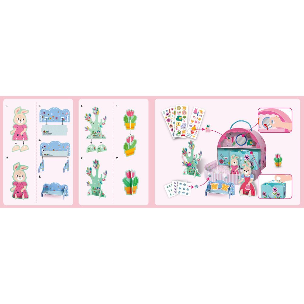 Avenir - Little Hands Play Box - 3D Puzzle Miss Bunny'S Home