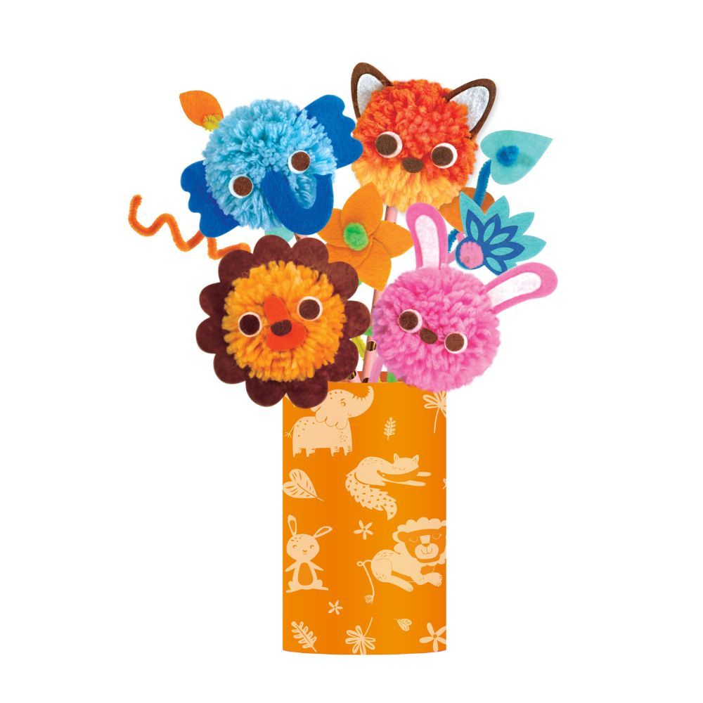 Avenir - Pom Pom Animal Themed Bouquet Craft Kit