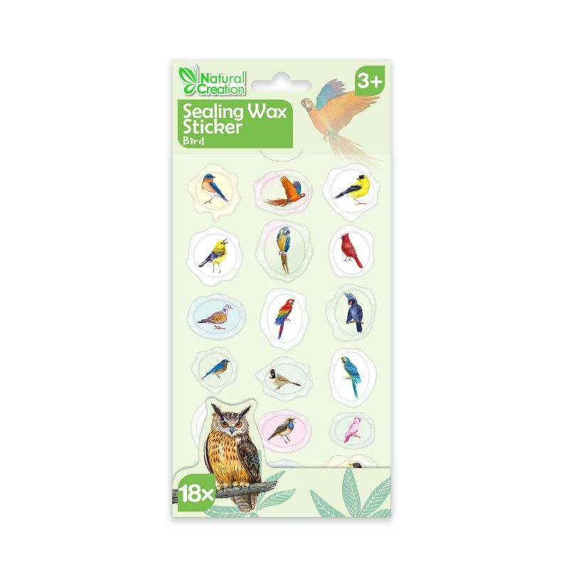 Avenir - Sealing Wax Sticker - Bird - Pack of 1 - 18Pcs