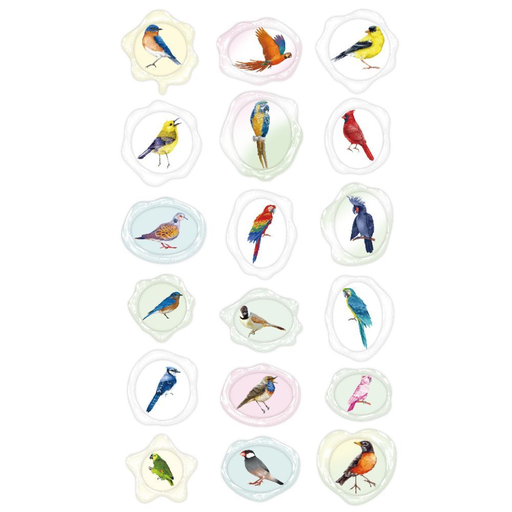 Avenir - Sealing Wax Sticker - Bird - Pack of 1 - 18Pcs