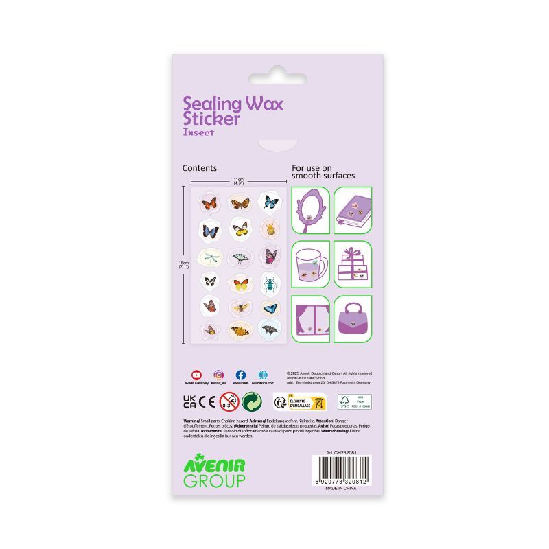 Avenir - Sealing Wax Stickers - Insect - Pack of 1 - 18Pcs