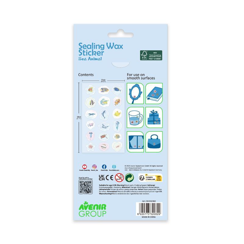 Avenir - Sealing Wax Stickers - Sea Animal - Pack of 1 - 18Pcs