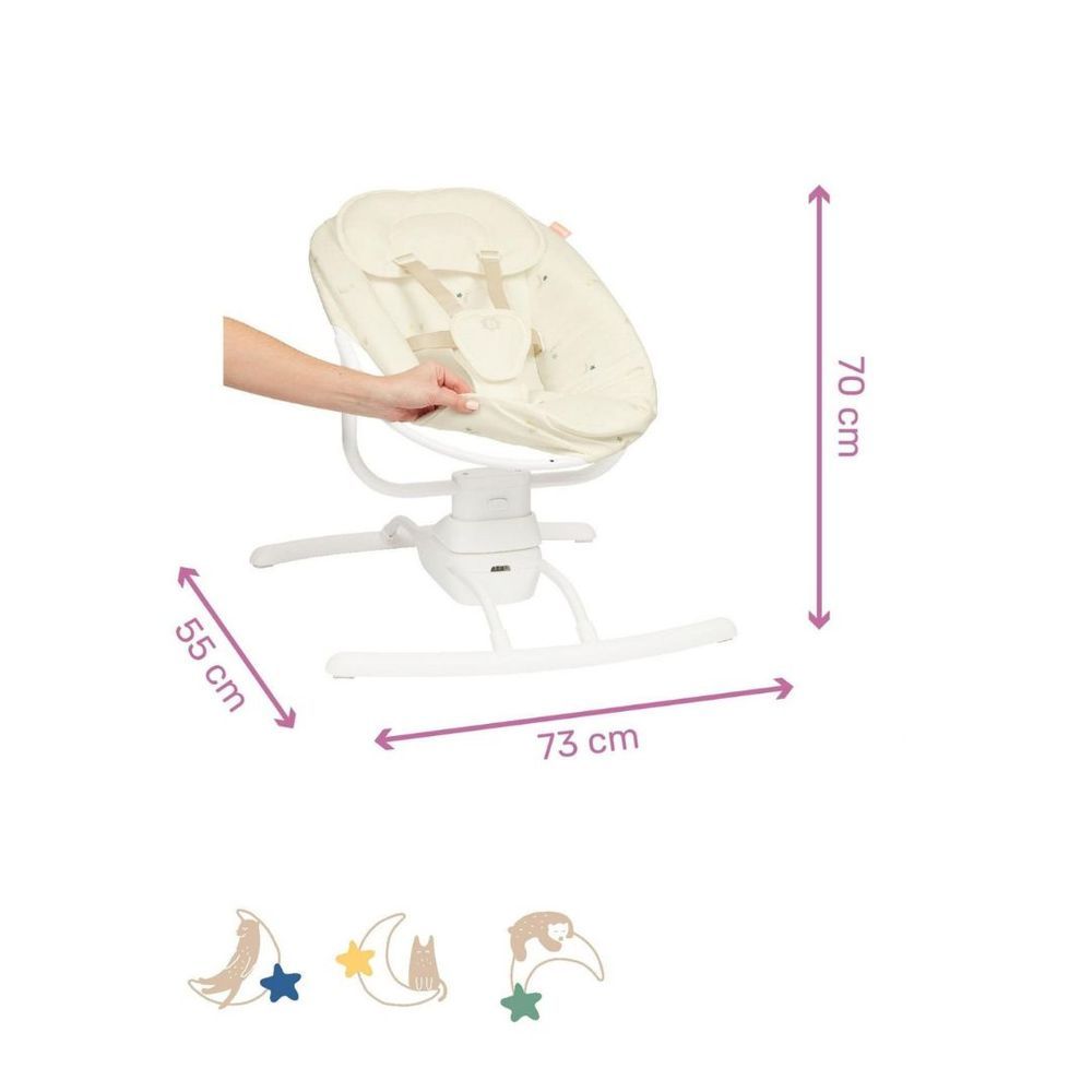 Babymoov - Lateral Nursery Baby Swing With Remote Control - Cream