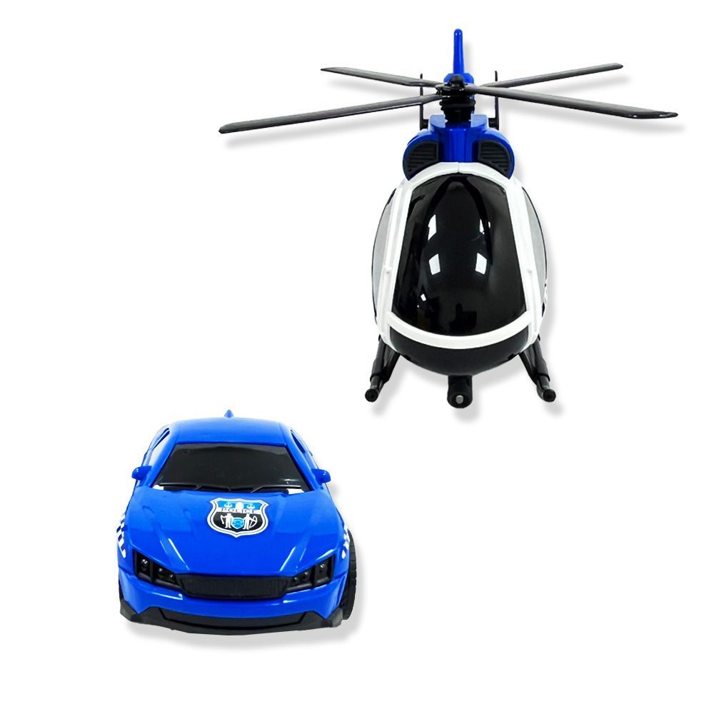 D-Power - City Force Air Police Vehicle Playset - Blue - 2pcs