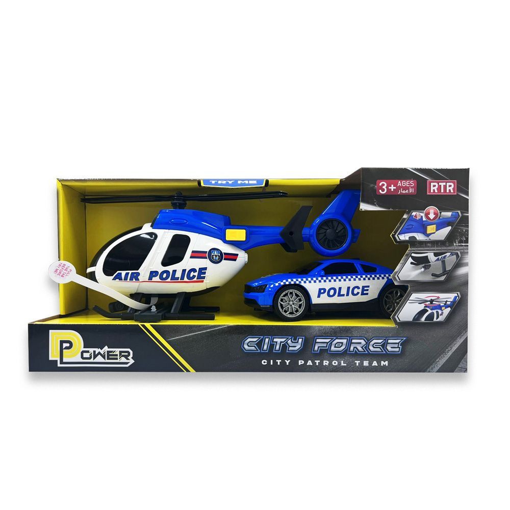 D-Power - City Force Air Police Vehicle Playset - Blue - 2pcs