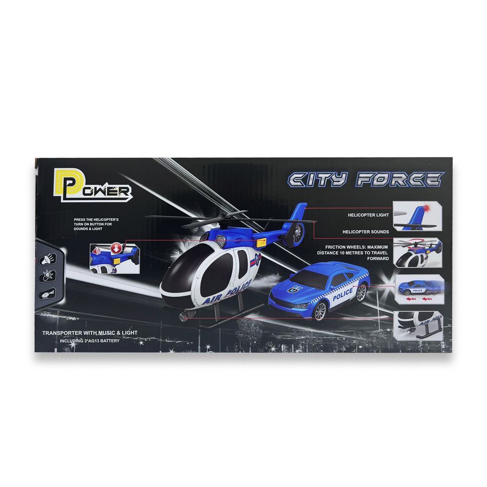 D-Power - City Force Air Police Vehicle Playset - Blue - 2pcs