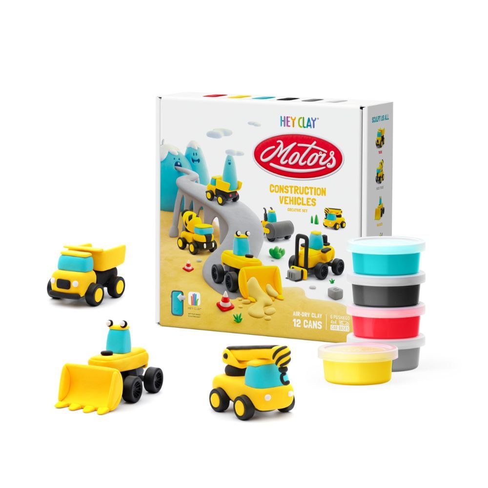 Hey Clay - Construction Vehicles Modelling Air Dry Clay Playset