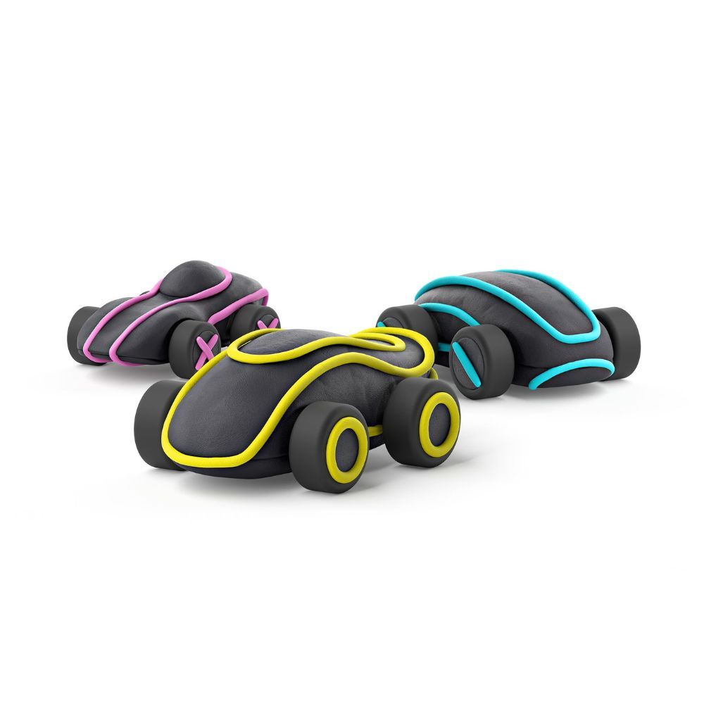 Hey Clay - Yellow Cyber Car Colourful Modelling Air Dry Clay - 2pcs