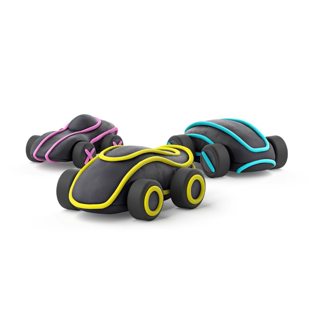 Hey Clay - Pink Cyber Car Colourful Modelling Air Dry Clay - 2pcs