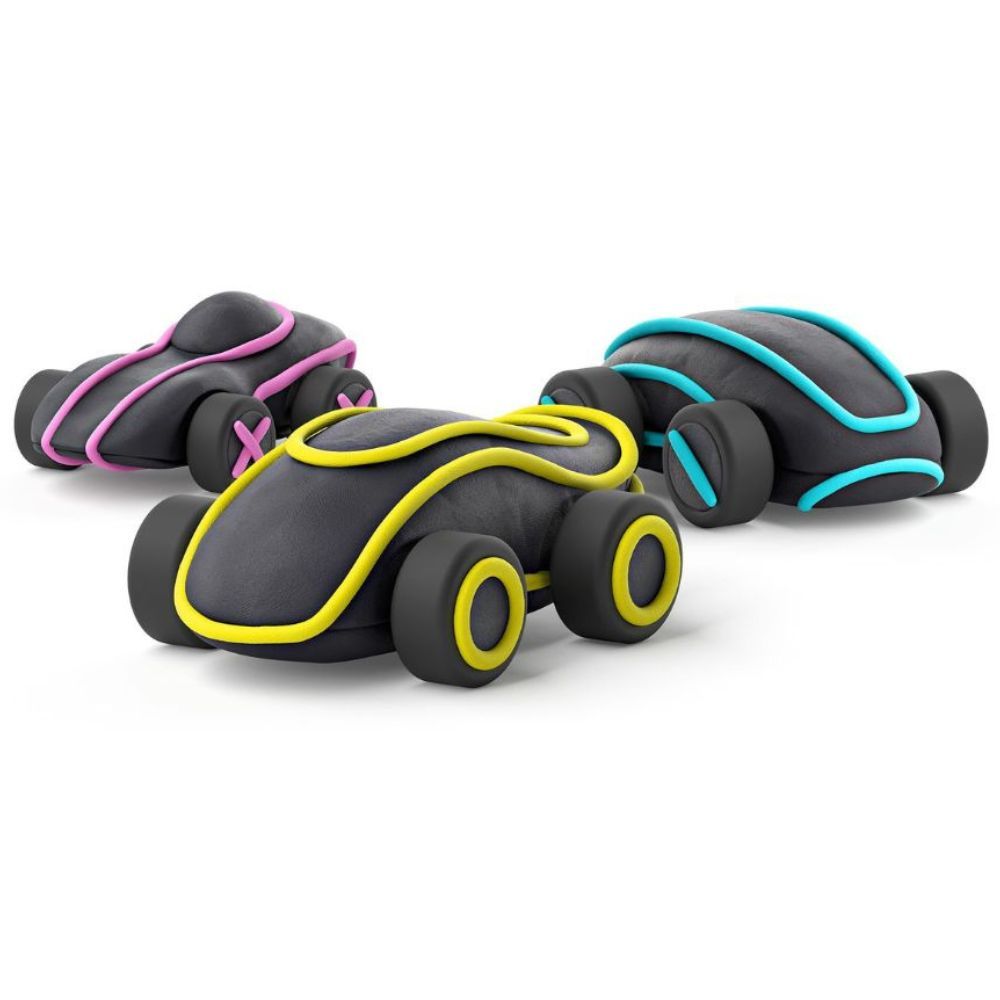 Hey Clay - Blue Cyber Car Colourful Modelling Air Dry Clay - 2pcs