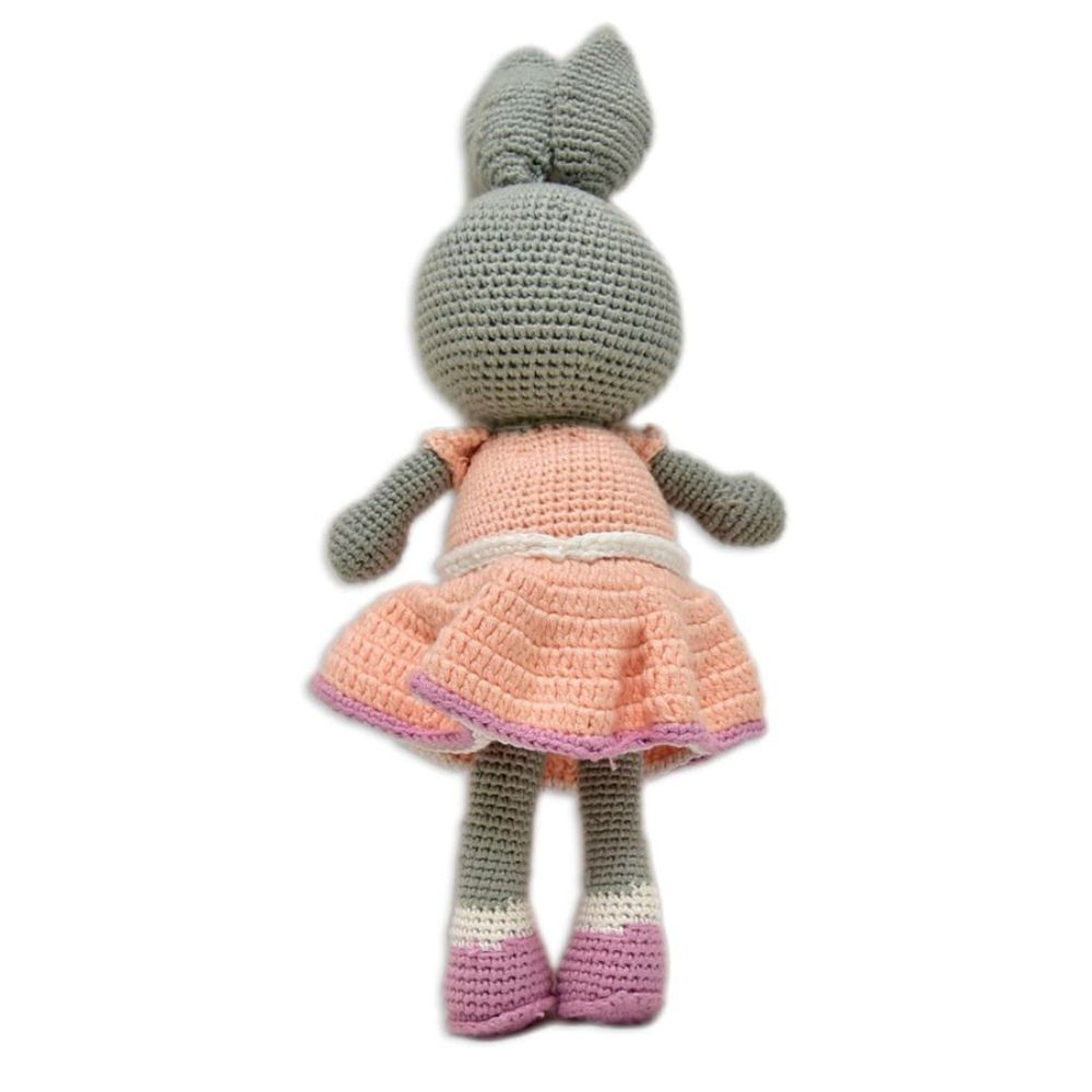 Happy Threads - Handmade Crocheted Blossom The Cute Bunny 13 Inches - Pink