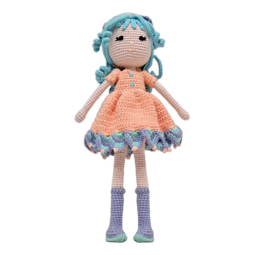 Happy Threads - Handmade Crocheted Diana Whimsy Doll 15 Inches - Multicolour