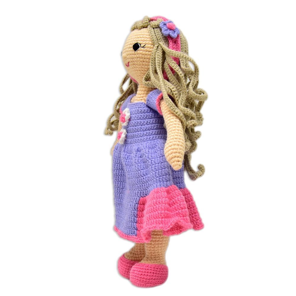 Happy Threads - Handmade Crocheted Adorable Katherine Doll 17 Inches - Multicolour