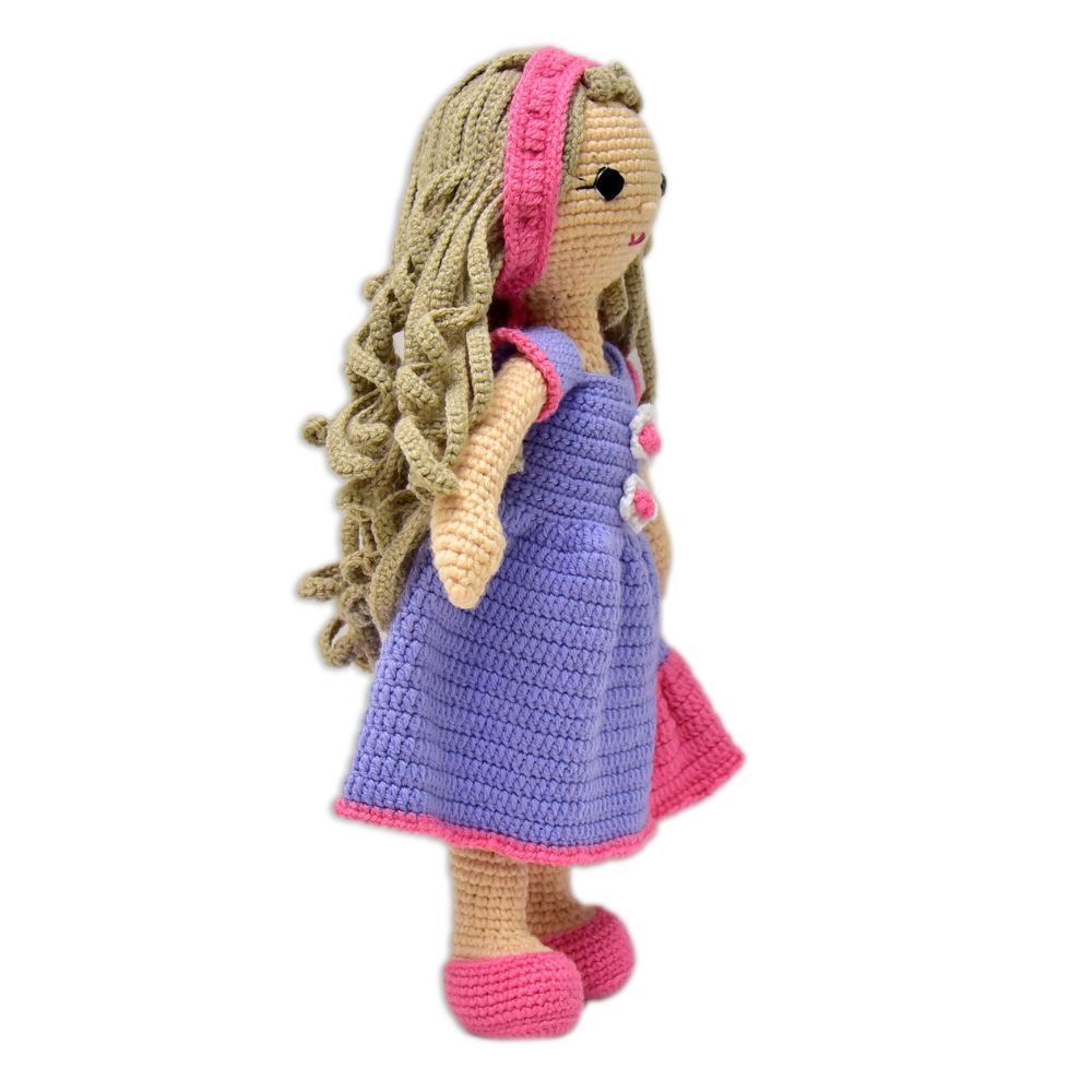 Happy Threads - Handmade Crocheted Adorable Katherine Doll 17 Inches - Multicolour