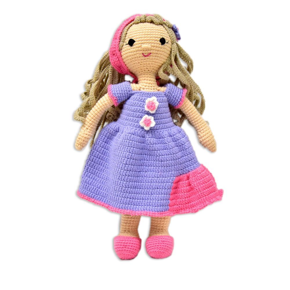 Happy Threads - Handmade Crocheted Adorable Katherine Doll 17 Inches - Multicolour