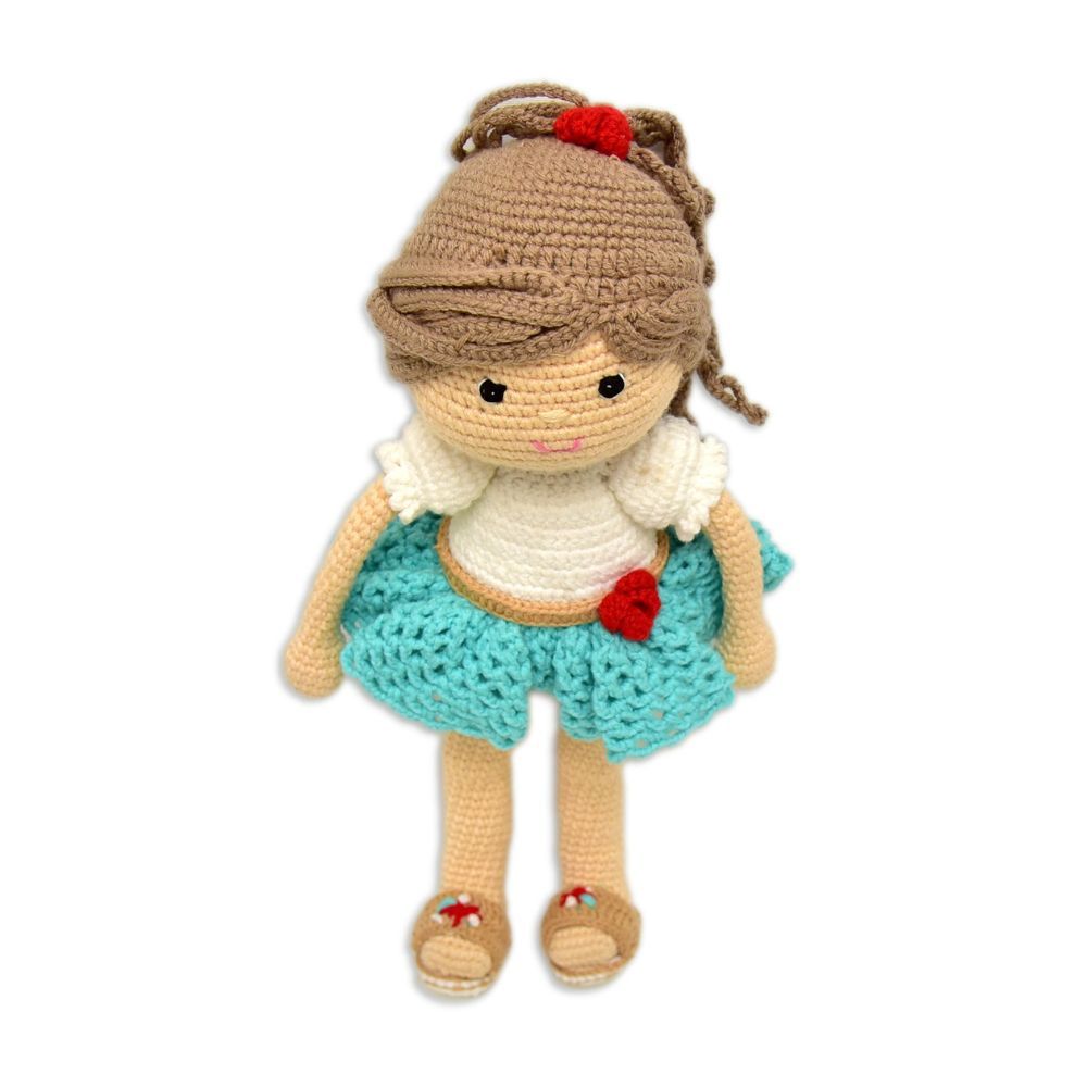 Happy Threads - Handmade Crocheted Love Katie Doll 17 Inches - Multicolour