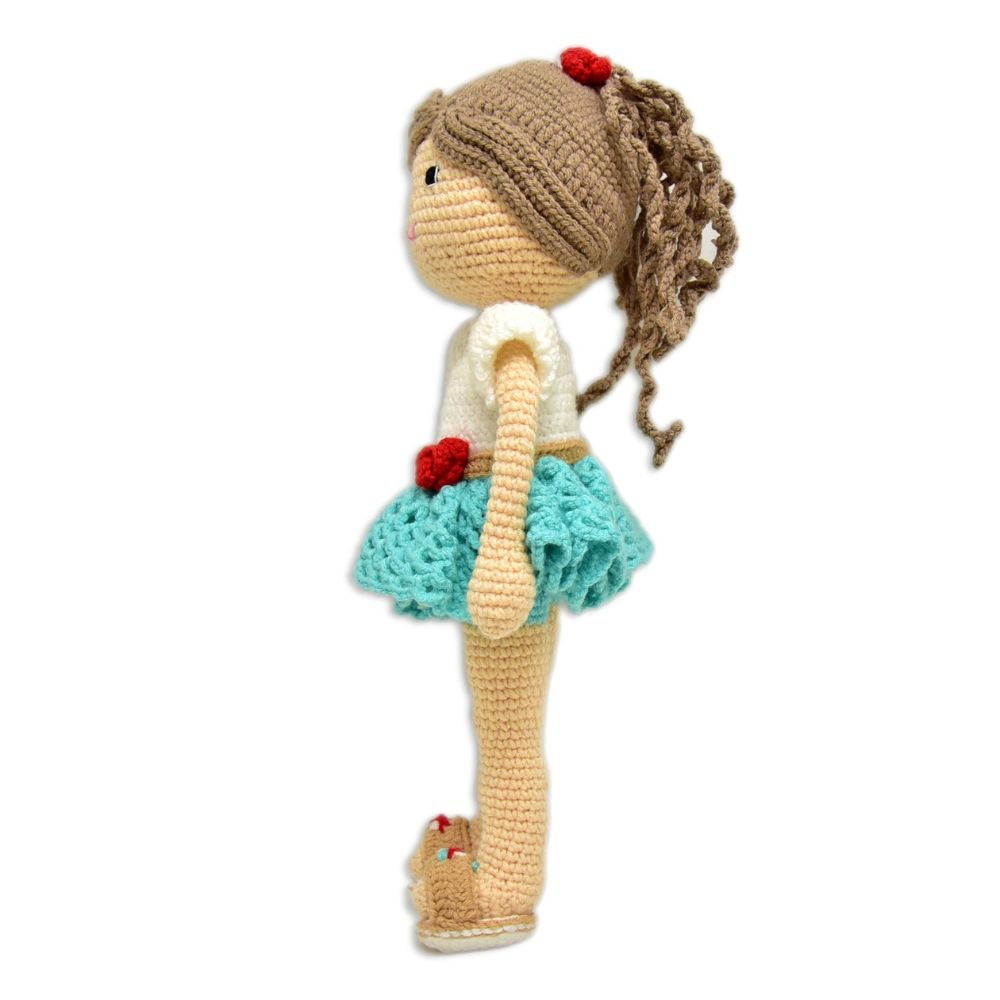 Happy Threads - Handmade Crocheted Love Katie Doll 17 Inches - Multicolour