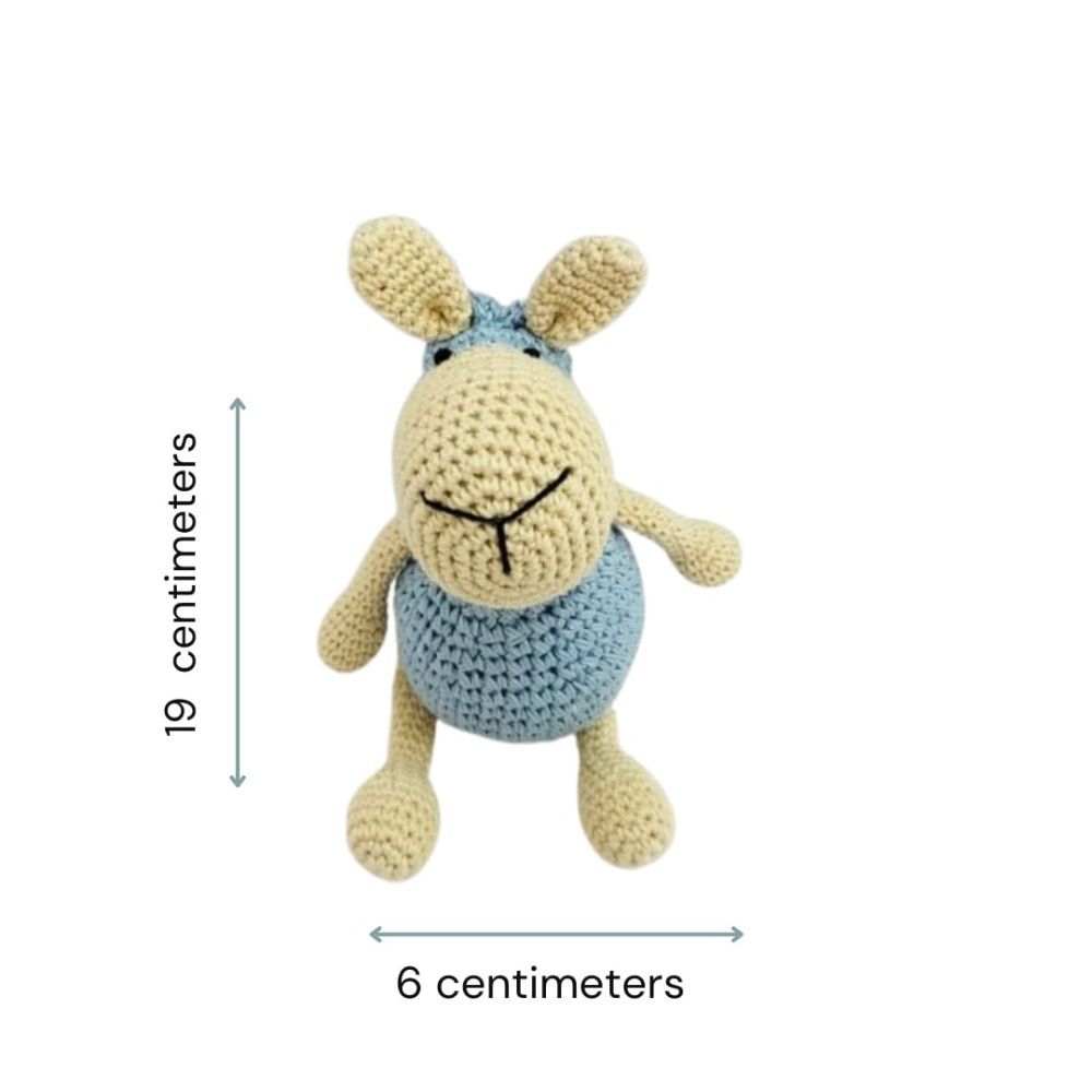 Happy Threads - Handmade Crocheted Sheep 5 inch - Blue