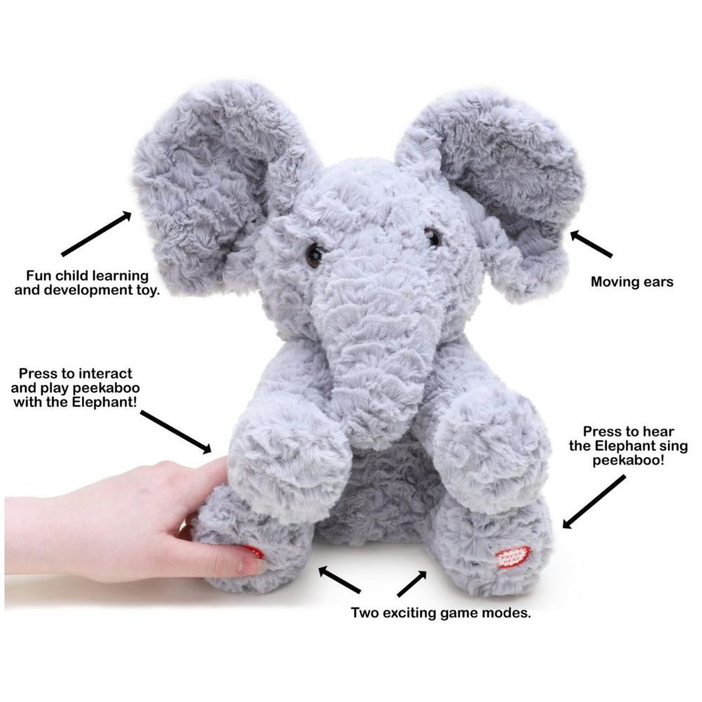 Mini Melody - Peekaboo Soft Plush Toy - Elephant - Gray