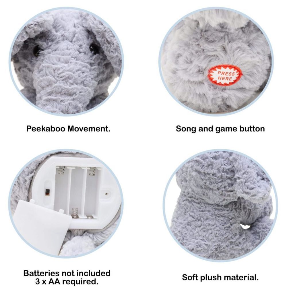 Mini Melody - Peekaboo Soft Plush Toy - Elephant - Gray