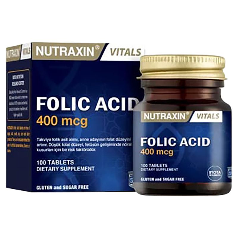 Nutraxin - Vitals Folic Acid - 400mcg - 100pcs