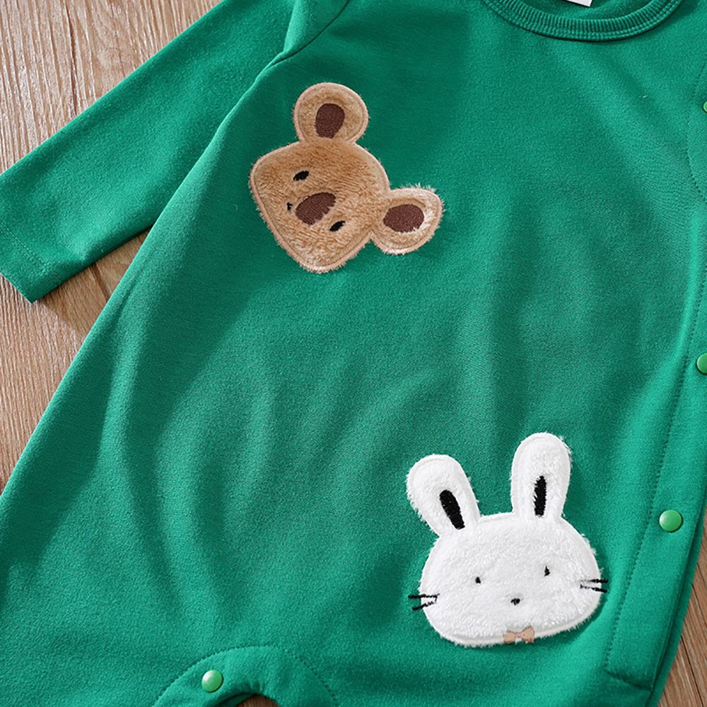 Sugar Rush - Animal Themed Full Sleeves Romper - Green