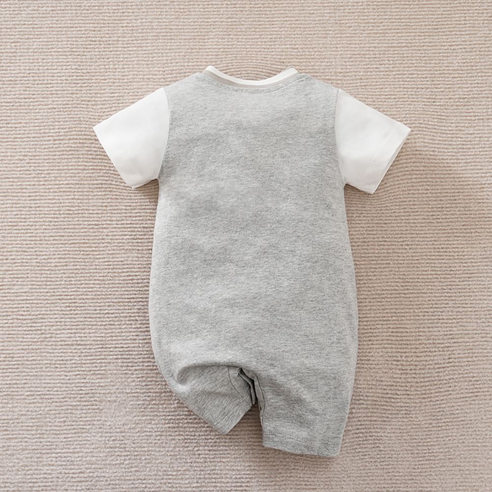 Sugar Rush - Cotton Short Sleeves Romper - Grey