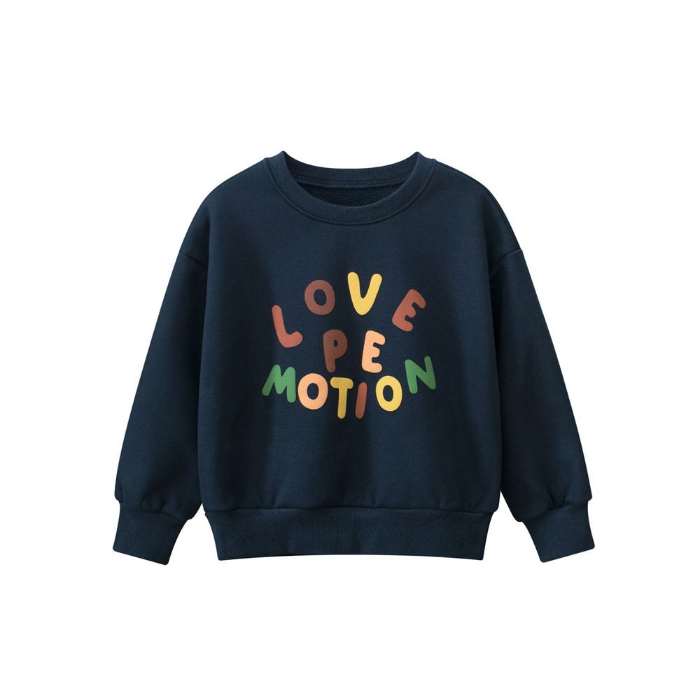 Sugar Rush - Love Pe Motion Printed Regular Sweatshirt - Navy Blue