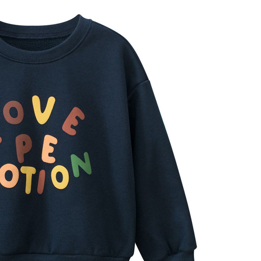 Sugar Rush - Love Pe Motion Printed Regular Sweatshirt - Navy Blue