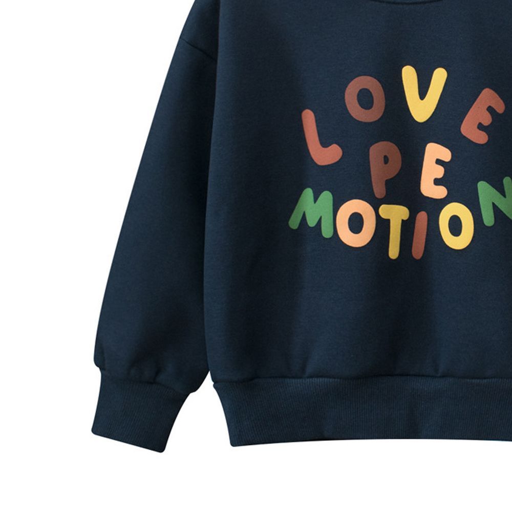 Sugar Rush - Love Pe Motion Printed Regular Sweatshirt - Navy Blue